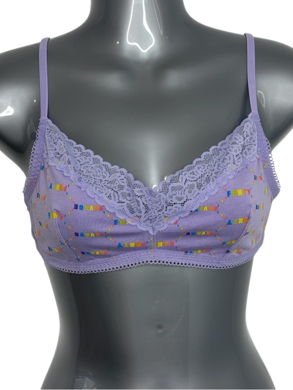 Savage X Fenty Lavender Savage Rainbow Pride Lace Triangle Bralette